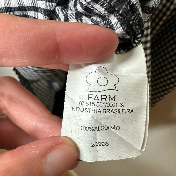 Farm Rio Black Gingham Ruffle Mini Dress Small - Picture 6 of 9